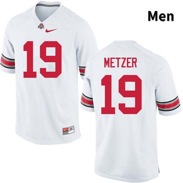 Ohio State Buckeyes Jake Metzer Men's #19 White Authentic Stitched College Football Jersey